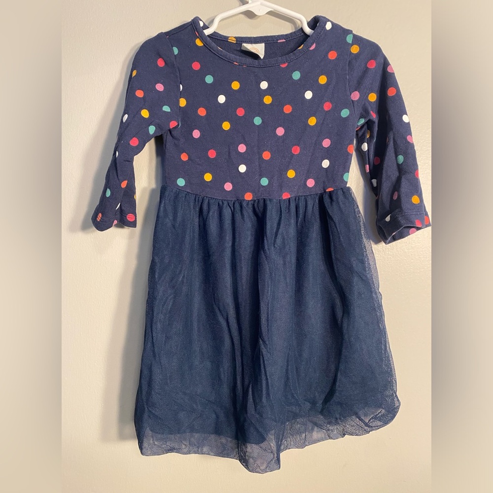 Item 33 wonder nation Navy Polka Dot Tulle Skirt Dress